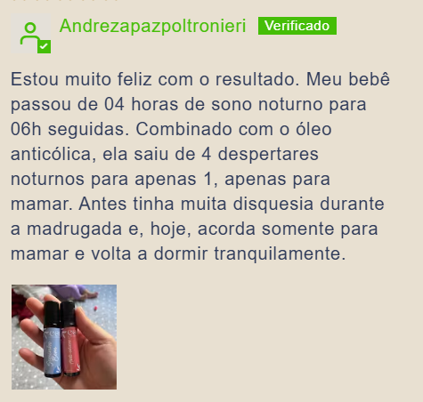 Depoimento sobre Roll-ons de Óleos Essenciais